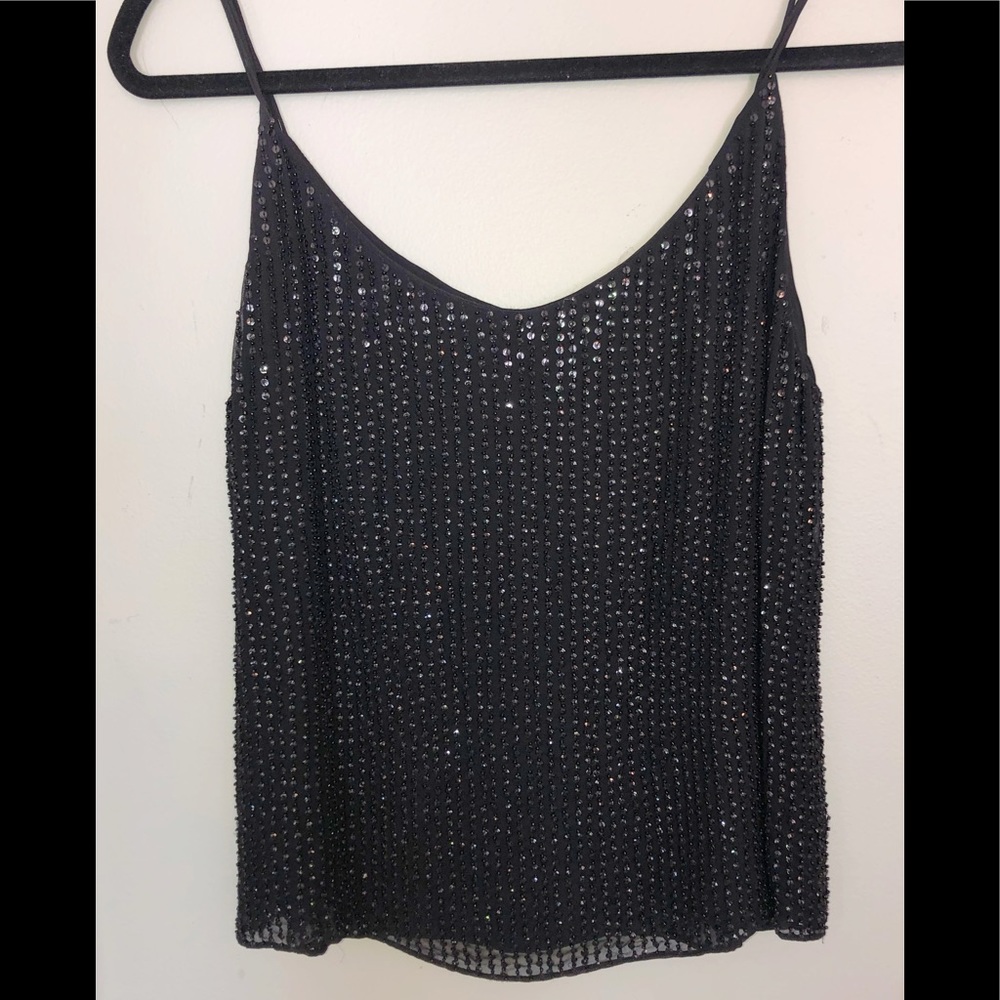 TAHARI navy beaded tank💠